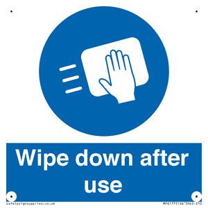 Wipe down after use